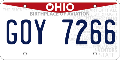 OH license plate GOY7266