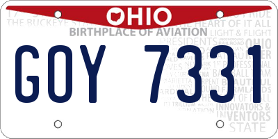 OH license plate GOY7331