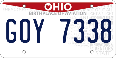 OH license plate GOY7338