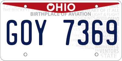 OH license plate GOY7369