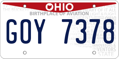 OH license plate GOY7378