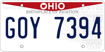 OH license plate GOY7394
