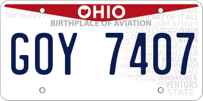 OH license plate GOY7407