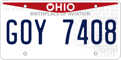 OH license plate GOY7408