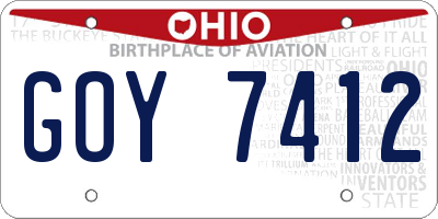 OH license plate GOY7412
