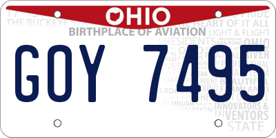 OH license plate GOY7495