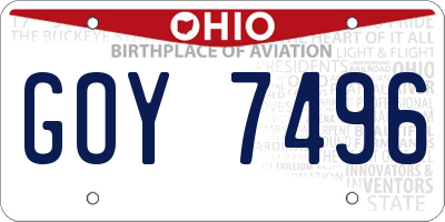 OH license plate GOY7496