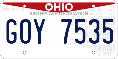 OH license plate GOY7535