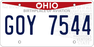 OH license plate GOY7544