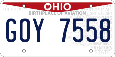 OH license plate GOY7558
