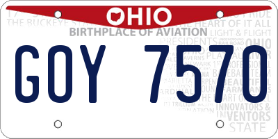 OH license plate GOY7570