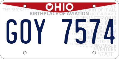 OH license plate GOY7574