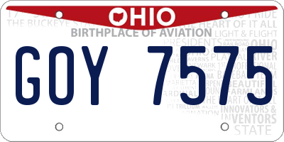 OH license plate GOY7575