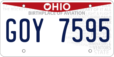 OH license plate GOY7595