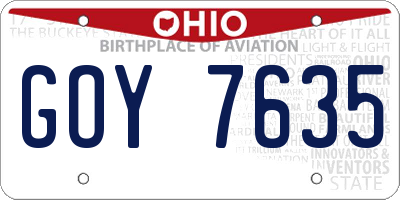 OH license plate GOY7635