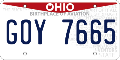 OH license plate GOY7665