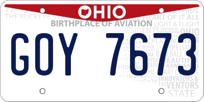 OH license plate GOY7673