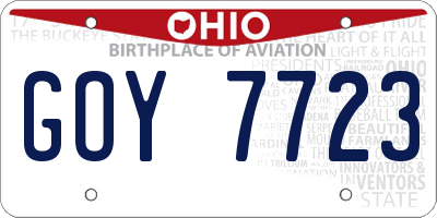 OH license plate GOY7723