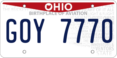 OH license plate GOY7770