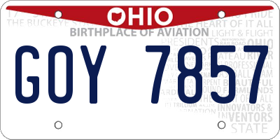 OH license plate GOY7857
