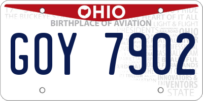 OH license plate GOY7902