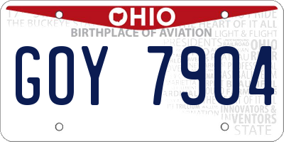 OH license plate GOY7904