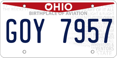 OH license plate GOY7957
