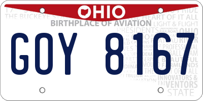 OH license plate GOY8167