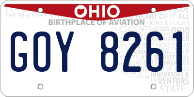 OH license plate GOY8261