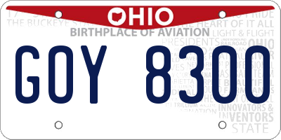 OH license plate GOY8300