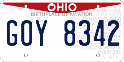 OH license plate GOY8342