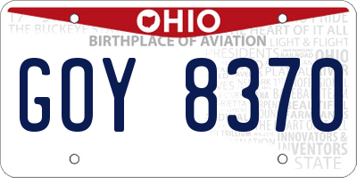OH license plate GOY8370