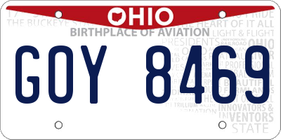 OH license plate GOY8469
