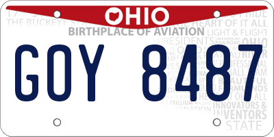 OH license plate GOY8487
