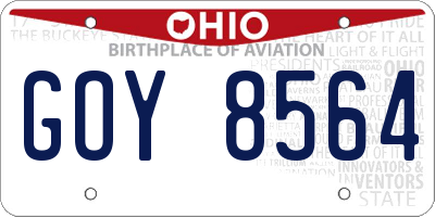 OH license plate GOY8564
