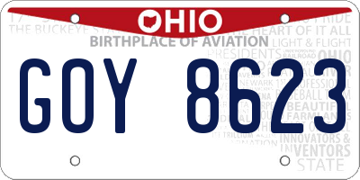OH license plate GOY8623