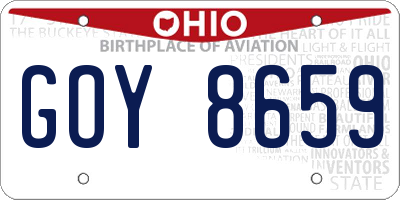 OH license plate GOY8659