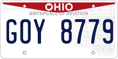 OH license plate GOY8779