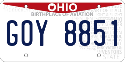 OH license plate GOY8851