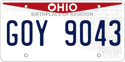 OH license plate GOY9043