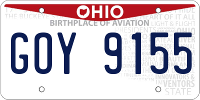 OH license plate GOY9155