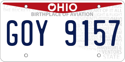OH license plate GOY9157
