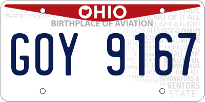 OH license plate GOY9167