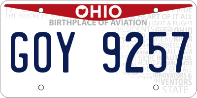 OH license plate GOY9257
