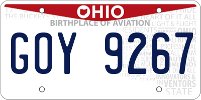 OH license plate GOY9267