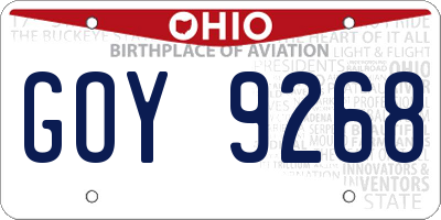 OH license plate GOY9268