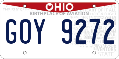 OH license plate GOY9272