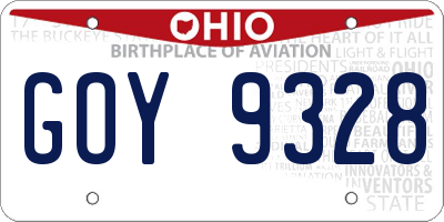 OH license plate GOY9328