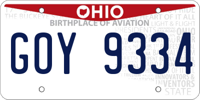 OH license plate GOY9334