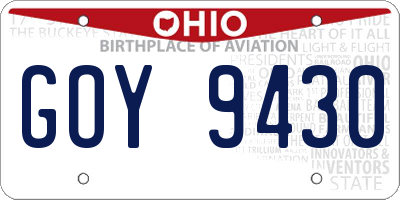 OH license plate GOY9430